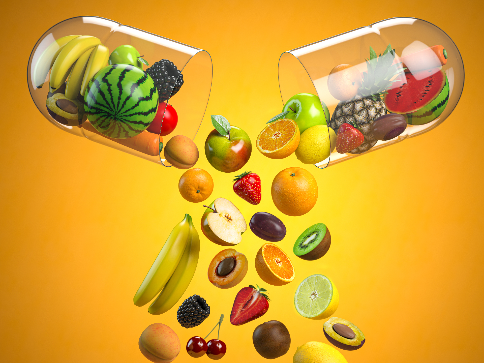Whole foods, supplements, and a journal on a linen surface